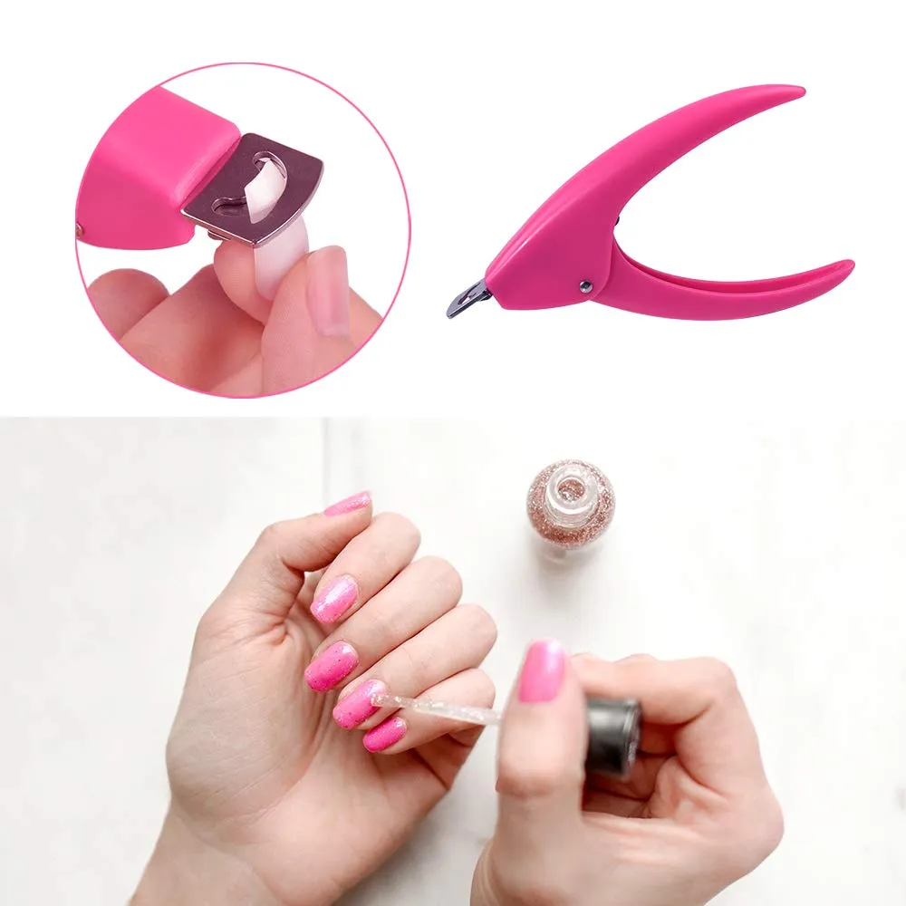 Acrylic Nail Clippers,MORGLES Acrylic Nail Cutters for False Fake Gel Artificial Nails Tips Trimmer Professional Nail Art Manicure Tool,Pink Pink