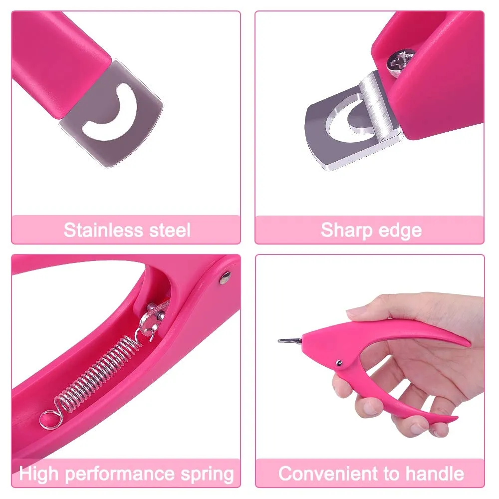 Acrylic Nail Clippers,MORGLES Acrylic Nail Cutters for False Fake Gel Artificial Nails Tips Trimmer Professional Nail Art Manicure Tool,Pink Pink