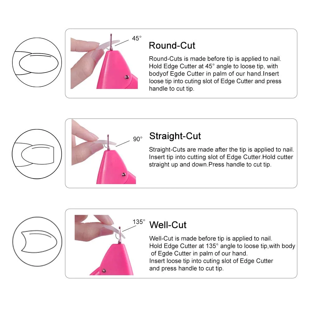 Acrylic Nail Clippers,MORGLES Acrylic Nail Cutters for False Fake Gel Artificial Nails Tips Trimmer Professional Nail Art Manicure Tool,Pink Pink