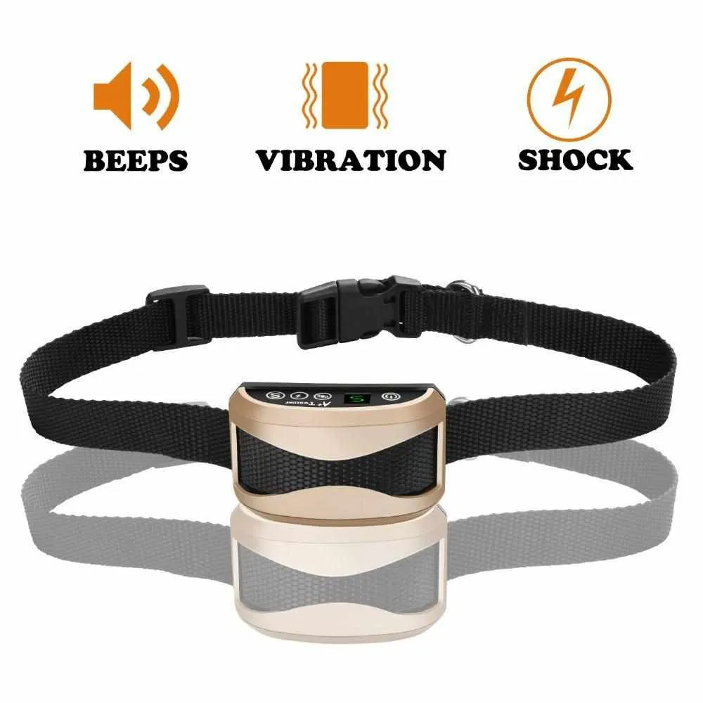 Anti Bark Dog Training Collar - Vibration / Electric Shock / Sound For Dogs IP7 waterproof