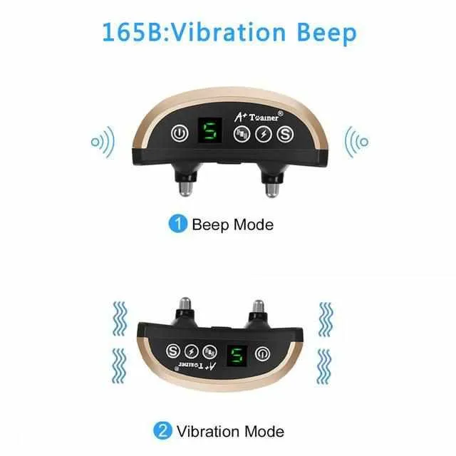 Anti Bark Dog Training Collar - Vibration / Electric Shock / Sound For Dogs IP7 waterproof