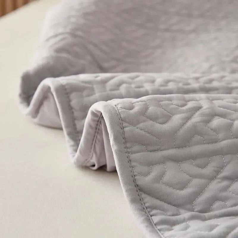 Anyhouz Mattress Cover Gray 120x200cm Pure Cotton Soft Quilted Bed Sheet Anti-bacterial Protector Cover