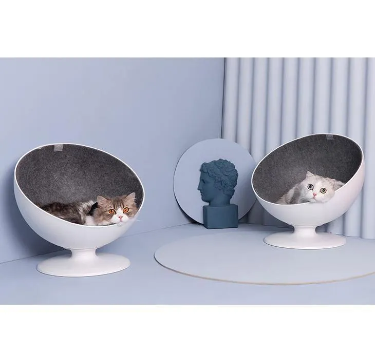 Boss Cat Cave Elevated Bed House Sofa for Cats Bowl Shaped Chair with 360-degree Rotation System