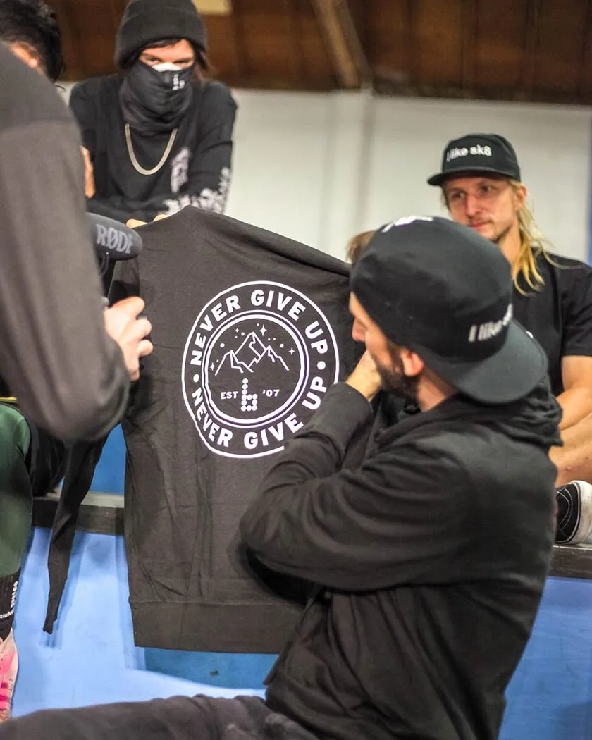 Braille Skateboarding Never Give Up Tee Shirt Hoodie