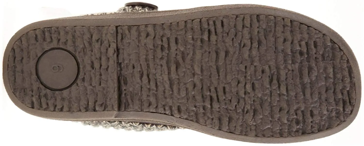 Clarks Women's Knit Scuff Leather Slipper Mules Sweater Cuff Clog (8, Grey)