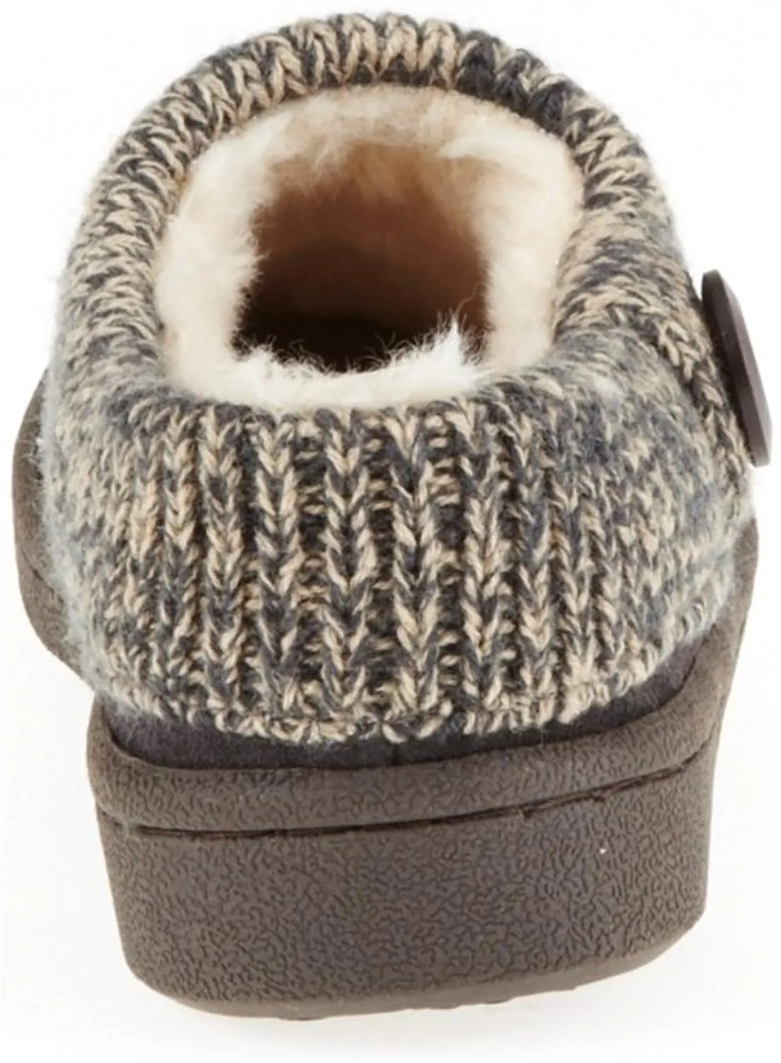 Clarks Women's Knit Scuff Leather Slipper Mules Sweater Cuff Clog (8, Grey)
