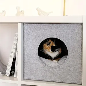 Cozy Foldable Cat Bed Felt Cave with Cushion