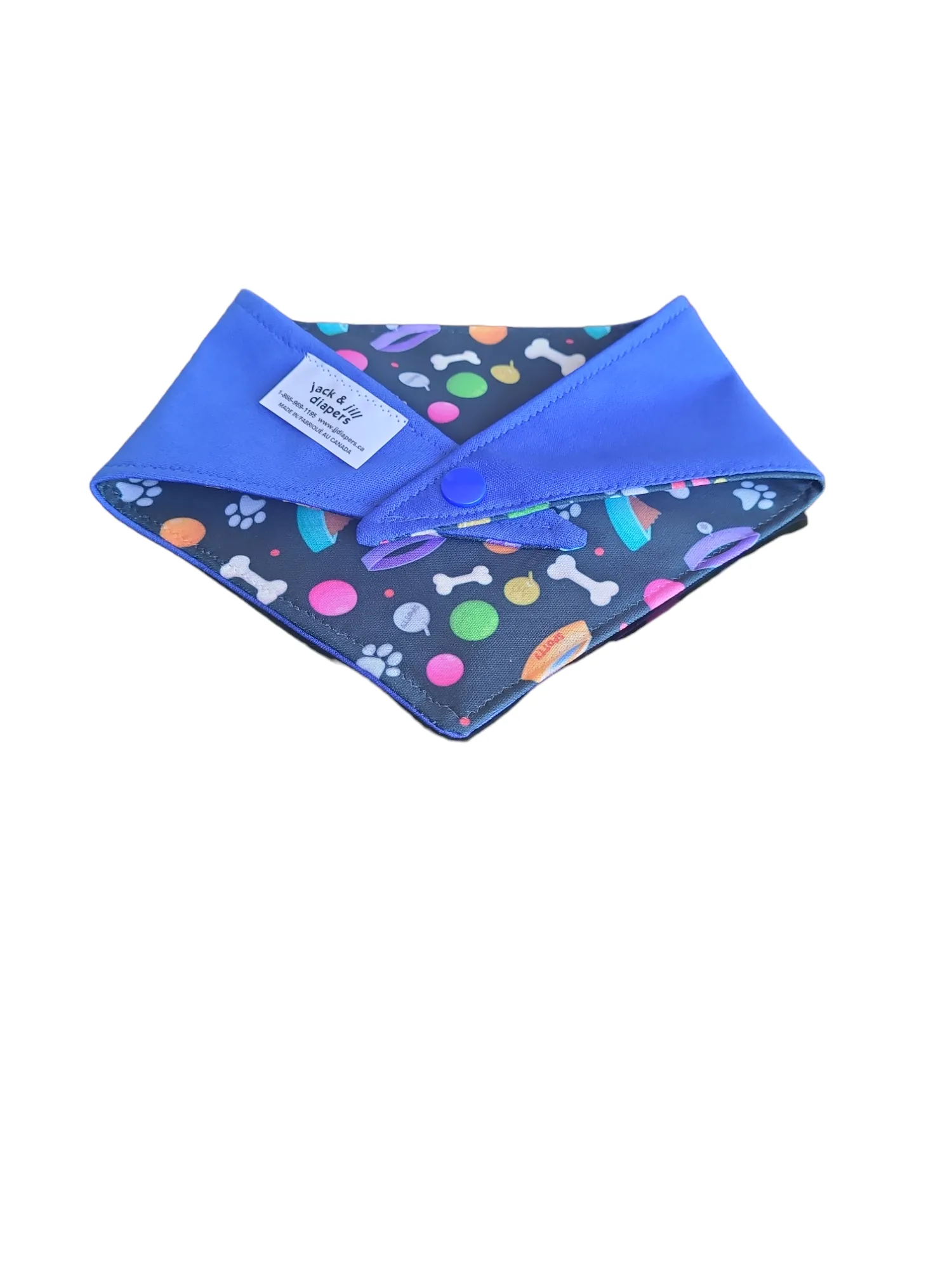 Dog Bandana Snap On -Playful Dog Print