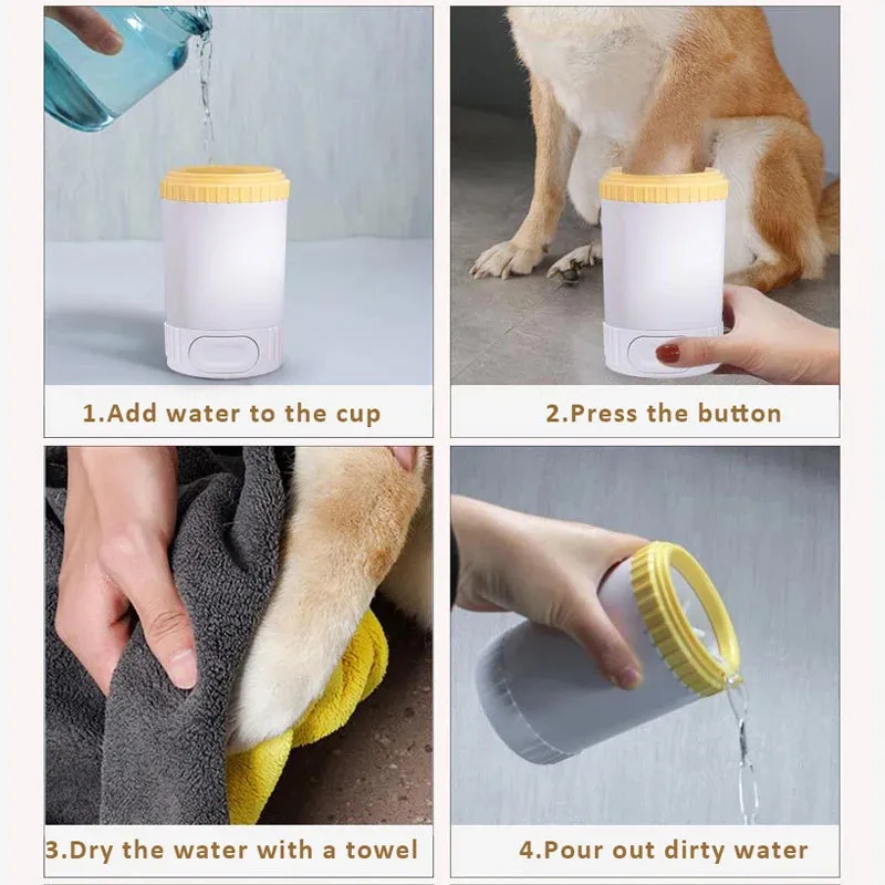 Easy Clean Dog Paw Washer with Soft Silicone Bristles
