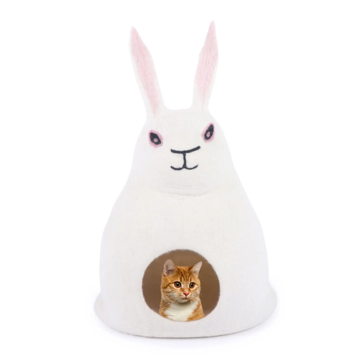 Felt and wool Premium Felt Cat Bed Cave - Handmade 100% Merino Wool Bed for Cats and Kittens