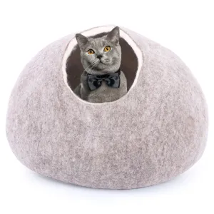 Felt cat cave, Hand Made Cat Cave from Nepal, Felted Wool Cat Cave Bed