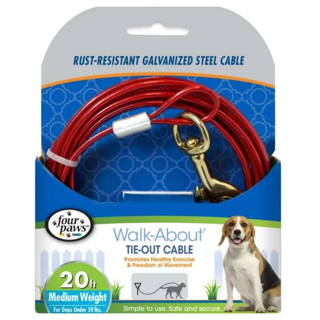 Four Paws Walk-About Medium Weight Dog Tie Out Cable