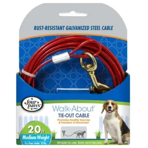 Four Paws Walk-About Medium Weight Dog Tie Out Cable