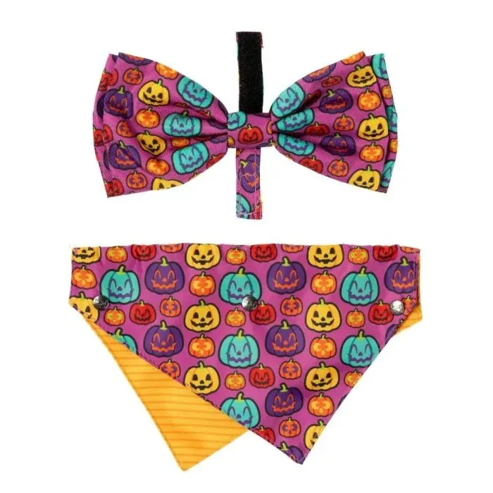 Fuzzyard Oh My Gourd! Dog Bandana Bowtie 2 Pack Large