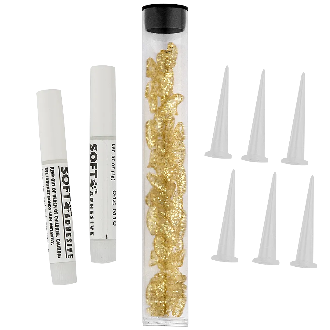 Gold Sparkle Feline Medium Nail Caps by Soft Claws