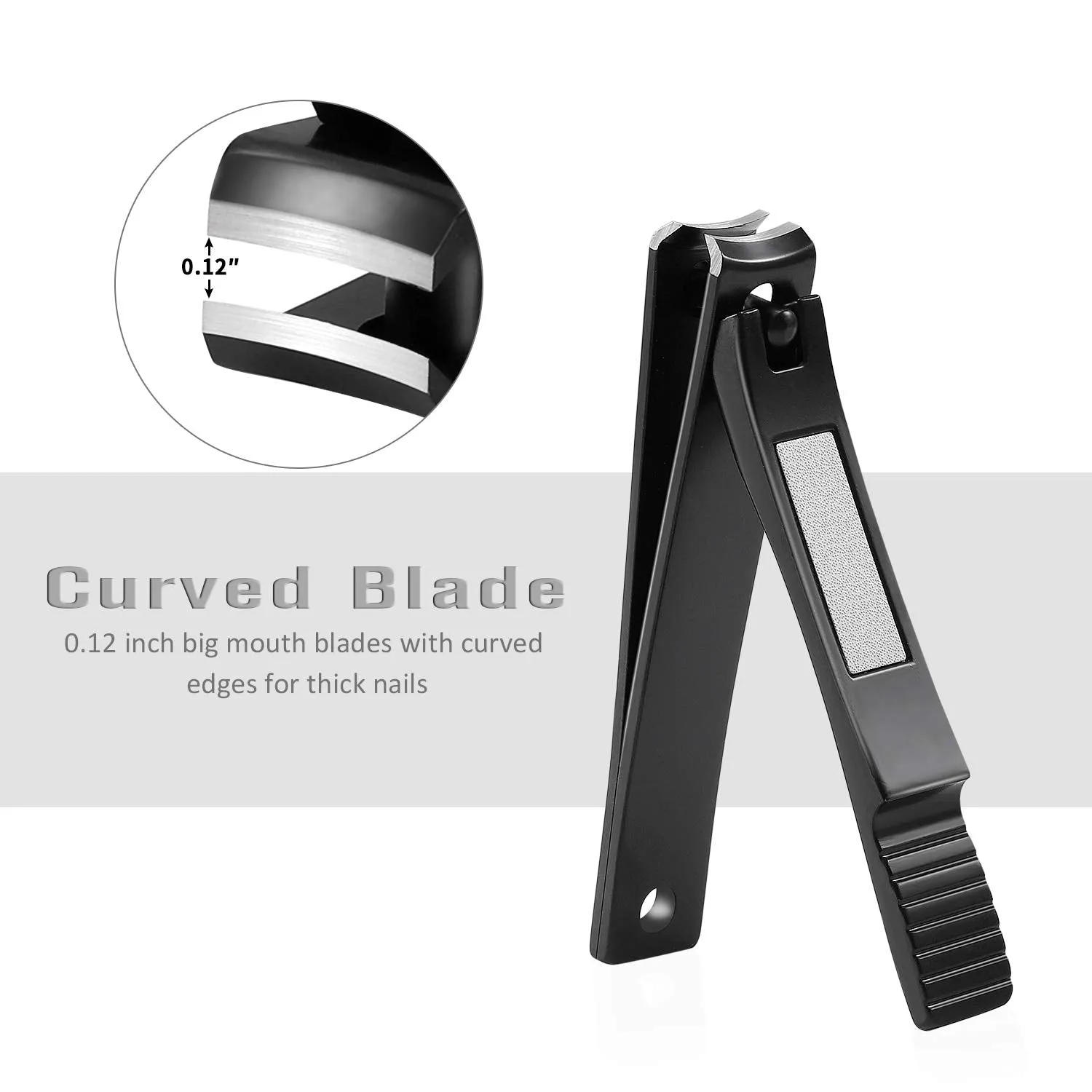 Nail Clippers Set, Ultra Sharp Fingernail and Toenail Clipper Cutters with Visibly Tin Case by HAWATOUR - Black