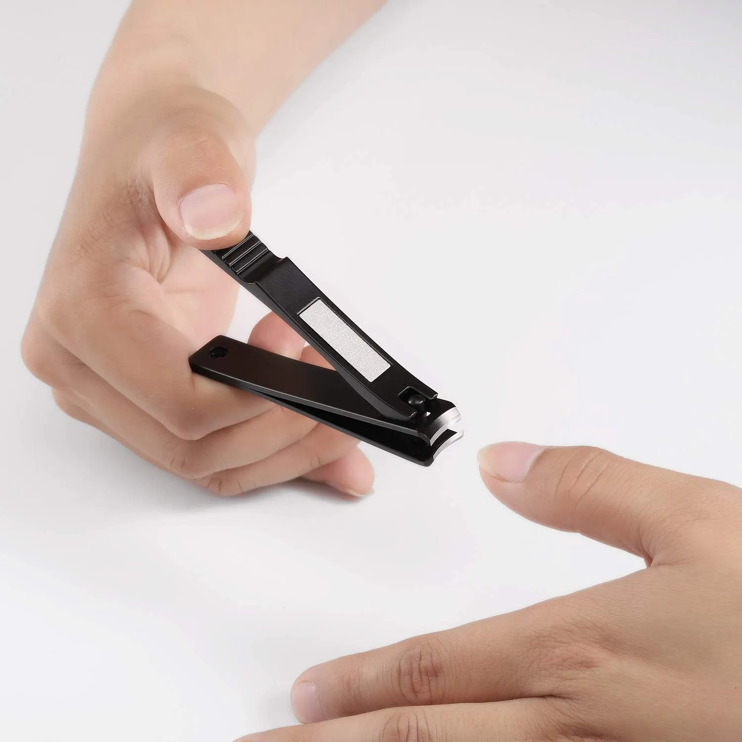Nail Clippers Set, Ultra Sharp Fingernail and Toenail Clipper Cutters with Visibly Tin Case by HAWATOUR - Black