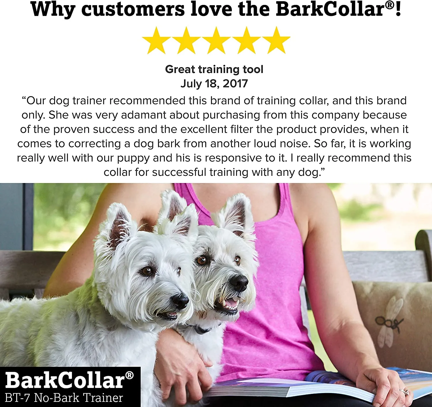 No Bark Dog Training Collar - Vibration - DogWatch BT-7 No-Bark Training Collar