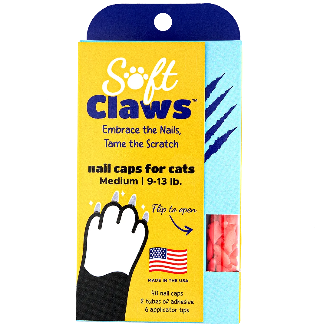 Pink Feline Medium Nail Caps by Soft Claws