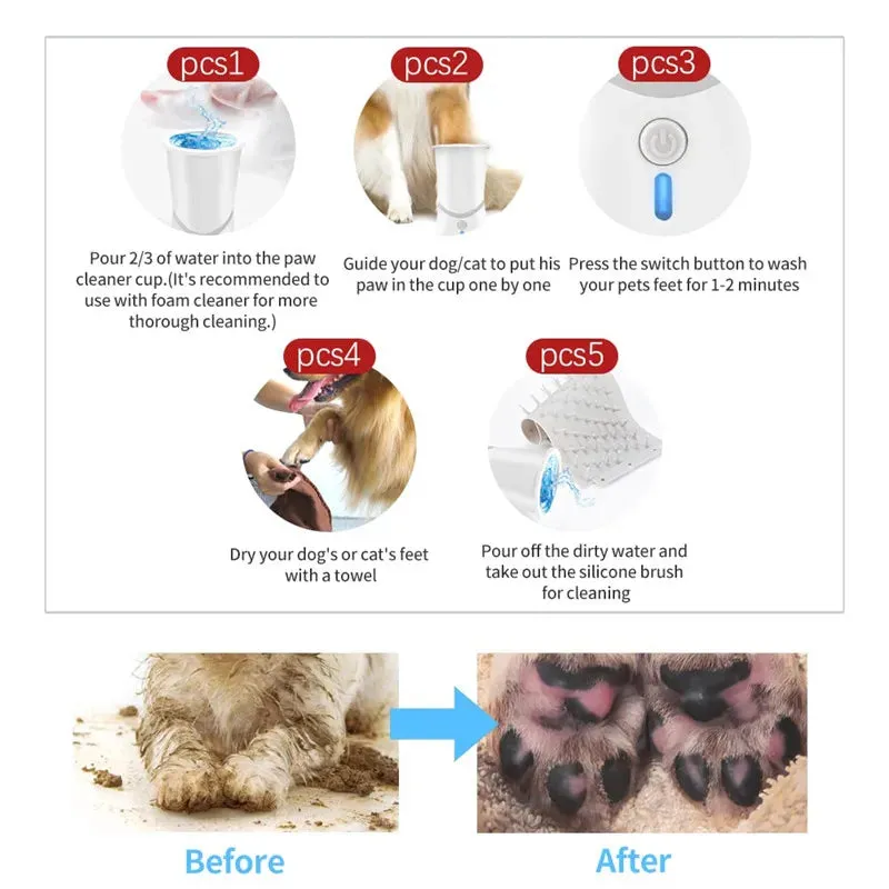 Portable Automatic Dog Paw Cleaner Cup