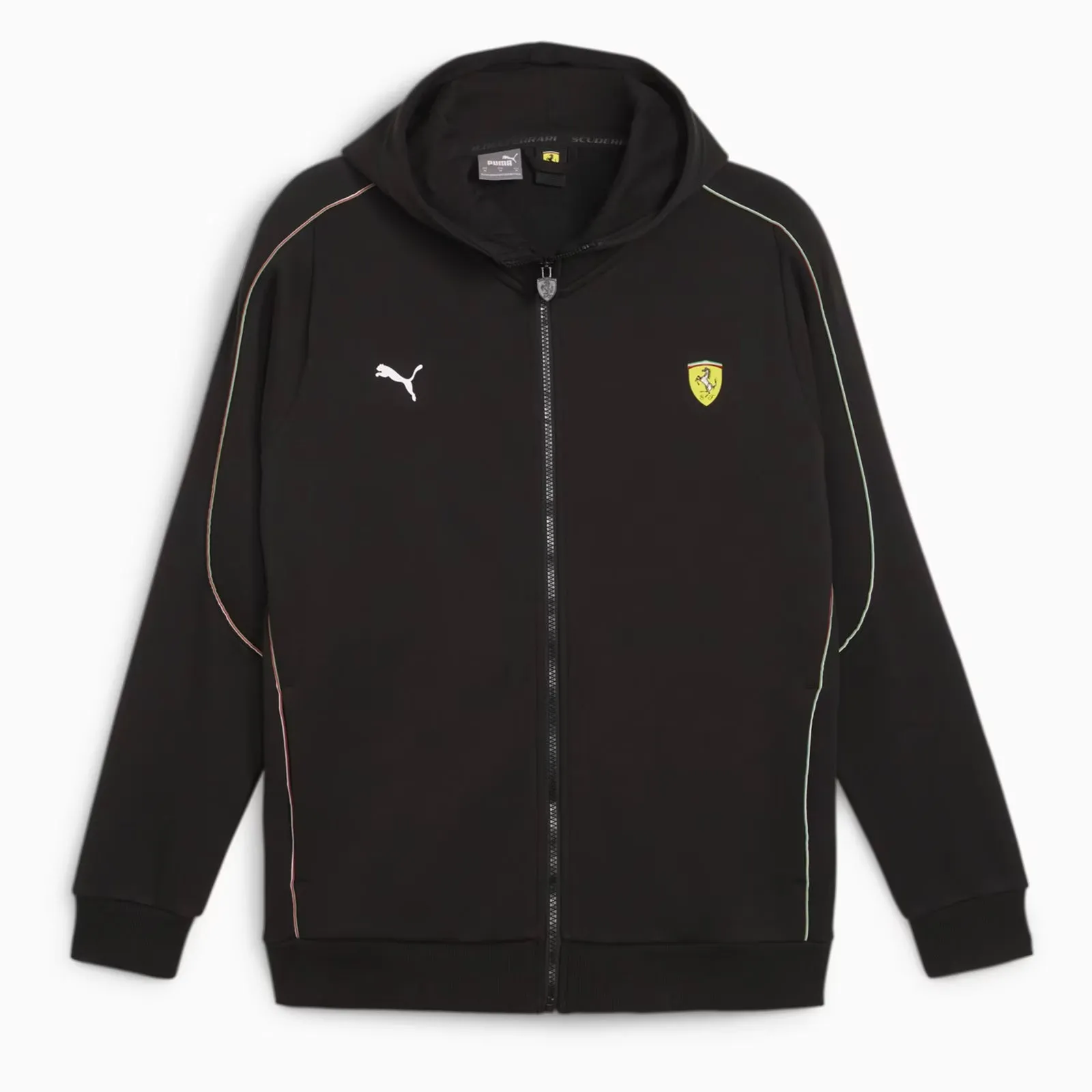 Scuderia Ferrari Mens Motorsport Race Hooded Sweat Jacket Black by Puma