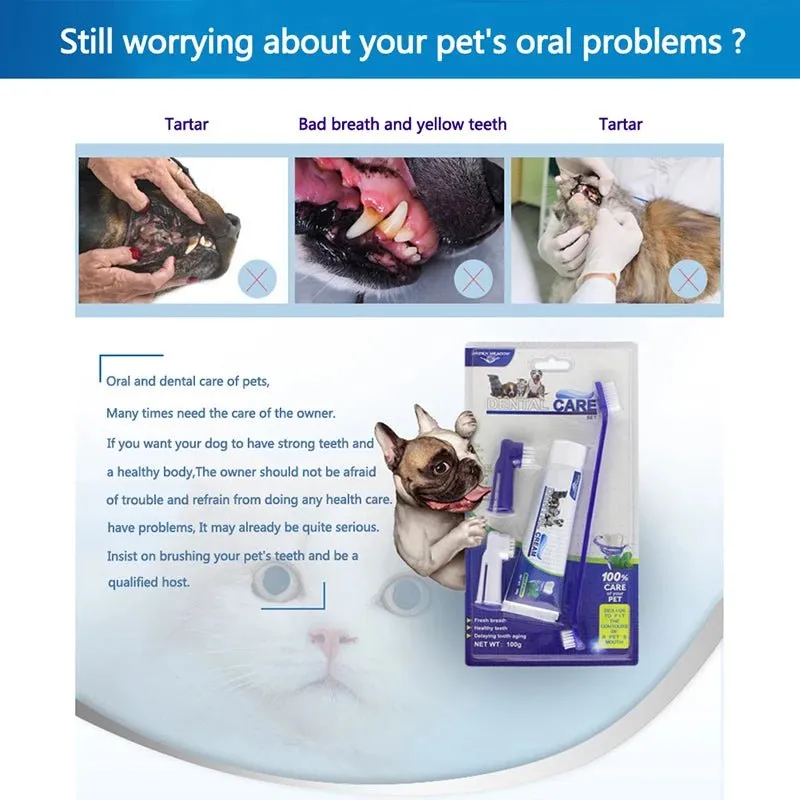 Small Pet Toothpaste Set: Oral Care for Dogs and Cats