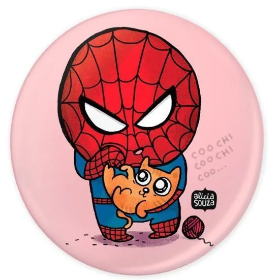 Spiderman loves cats Badge